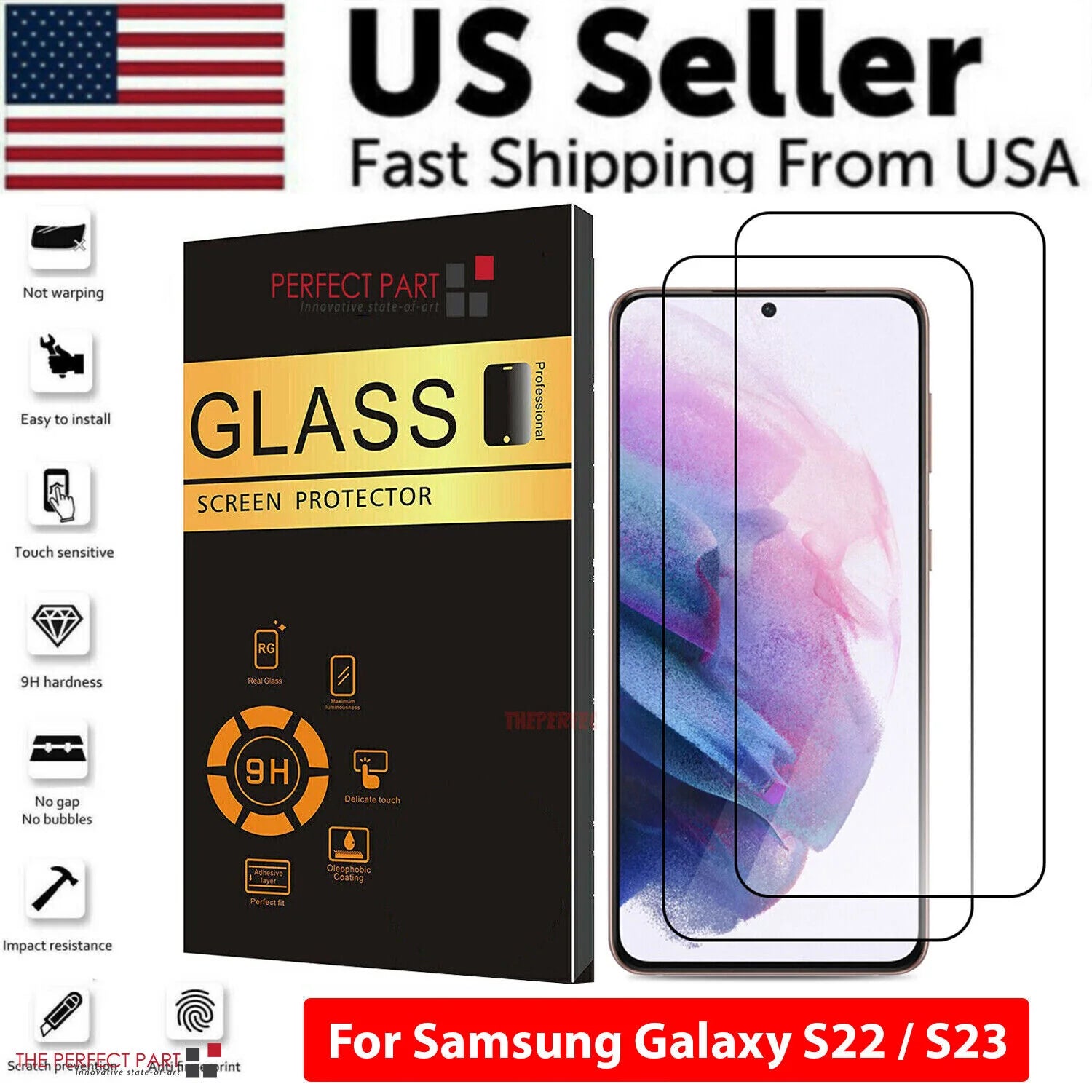 1-3 PACK for Samsung Galaxy S22 S23 plus ULTRA Tempered Glass Screen Protector
